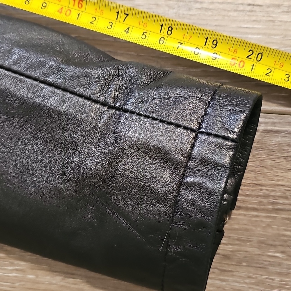 "Real Leather" Cropped, Lined Moto Leather Jacket, Women's Size L - Picture 15 of 16